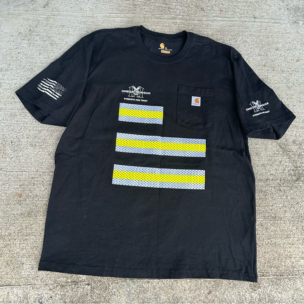 Vintage Carhartt Y2K Original Fit American Flag Graphic T-shirt Men’s XL Black - Picture 1 of 12
